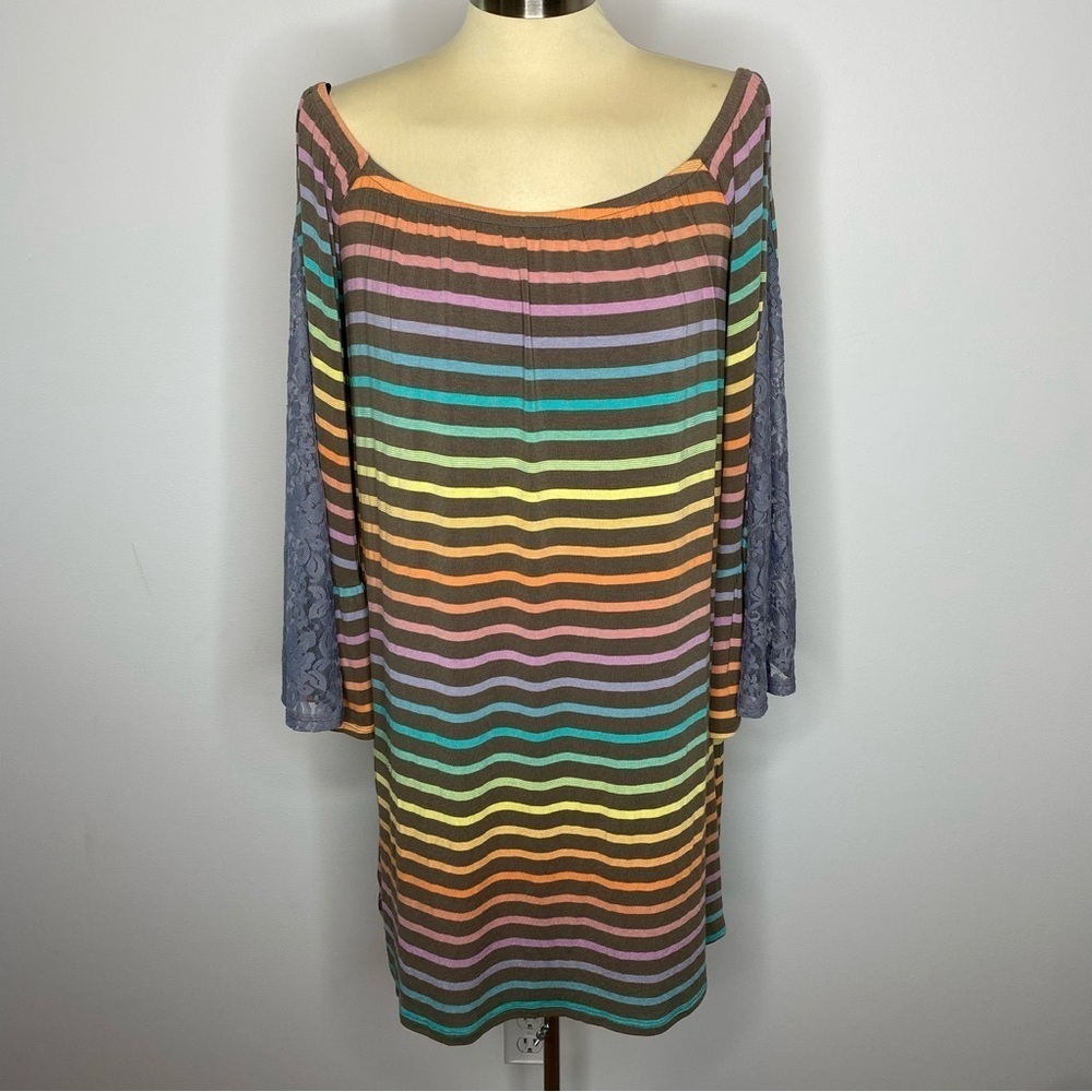 Va Va by Joy Han Rainbow Bell Sleeve Shift Dress